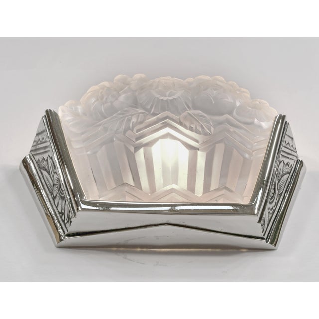 Metal Pair of 1930s Noverdy French Art Deco Wall Sconces - 2 Pairs Available For Sale - Image 7 of 11