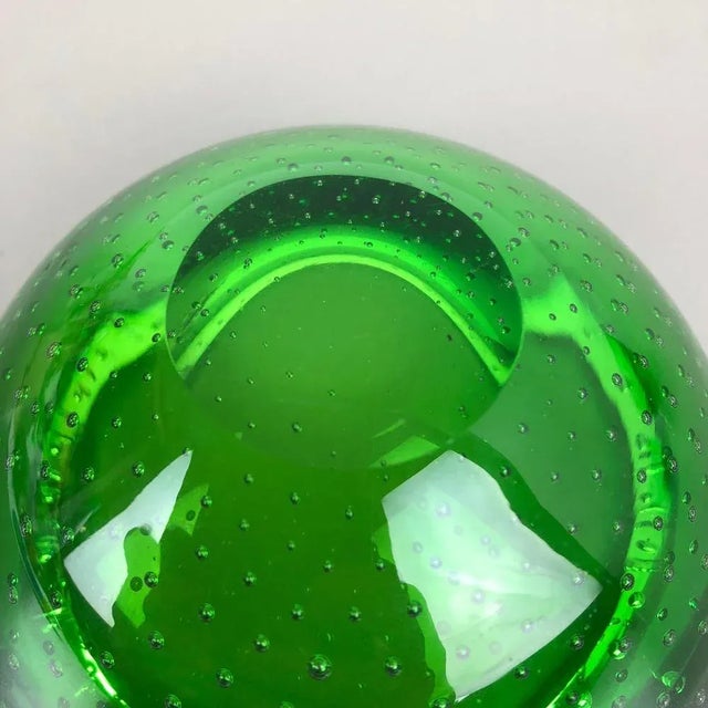 Green Bullicante Murano Glass Ashtray, Italy, 1970s For Sale - Image 14 of 15