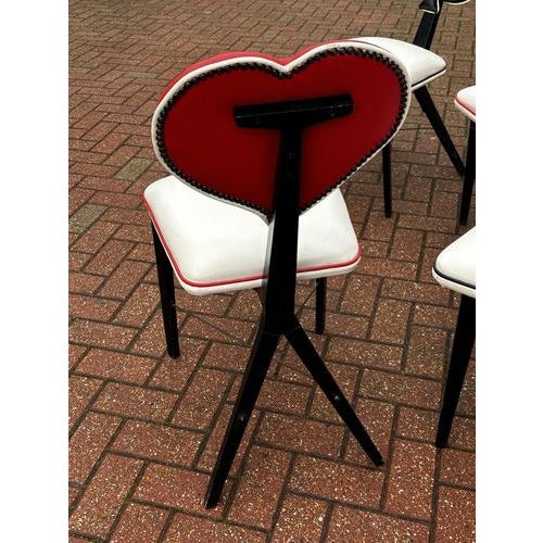 Textile Mid-Century Modern Card Suit Dining Chairs, Set of 4 For Sale - Image 7 of 9