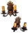 American Pair Brass and Iron Sconces in Original Old Paint Patina, Circa 1910 For Sale - Image 3 of 8