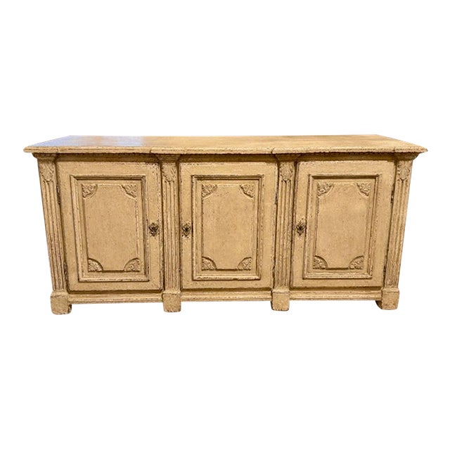 19th Century French Regence' Carved and Painted White Sideboard For Sale