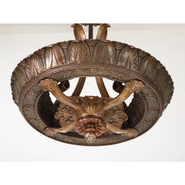 1930's French Bronze Chandelier For Sale - Image 9 of 18