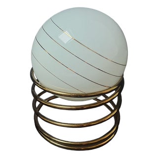 Hollywood Regency Glass Globe Table Lamp from Massive, Belgium For Sale