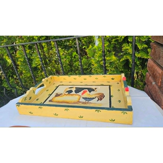 Painted Wooden Tray, 1960s-1970s For Sale - Image 4 of 8