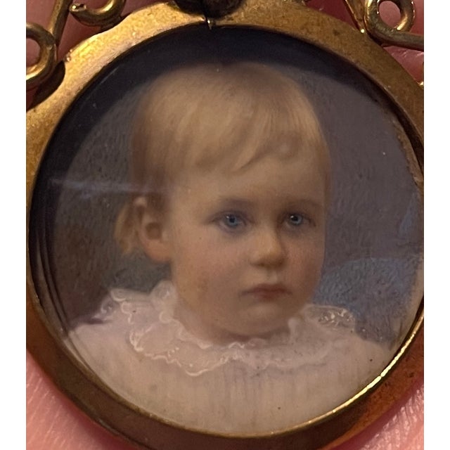 Portraiture 1901 Portrait Miniature of a Child by Bassano For Sale - Image 3 of 4