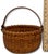 Antique Late 19th Century American Hand Woven Ash Wood Splint Swing Handle Carry Basket - Nice Color & Patina For Sale - Image 16 of 18