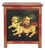 Tibetan Oriental Black Red Foo Dogs Lions End Table Nightstand For Sale