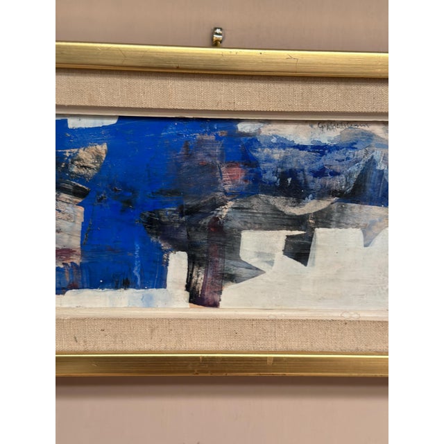 Gunnar Nordström, Blue Composition, 1950s, Oil Painting on Panel, Framed For Sale - Image 9 of 17