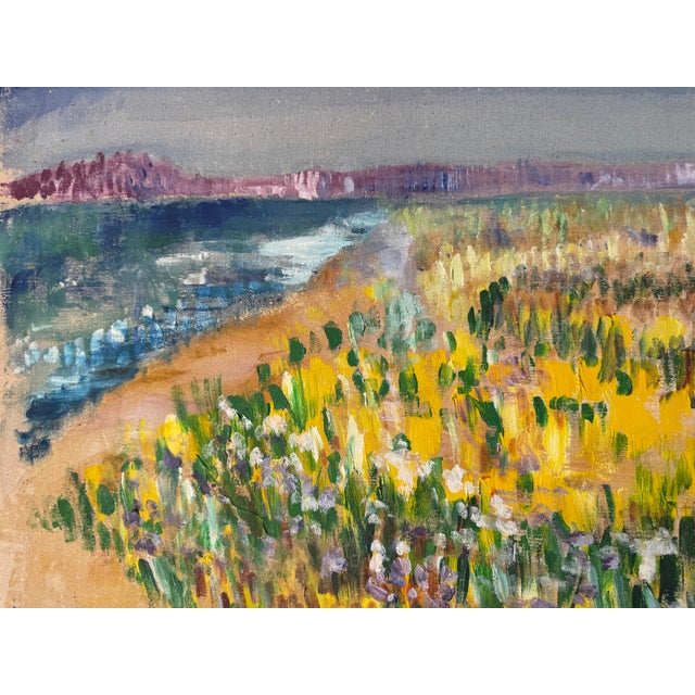 Vintage Drusso Impressionist Seascape Oil Painting on Canvas – Unframed For Sale - Image 4 of 13