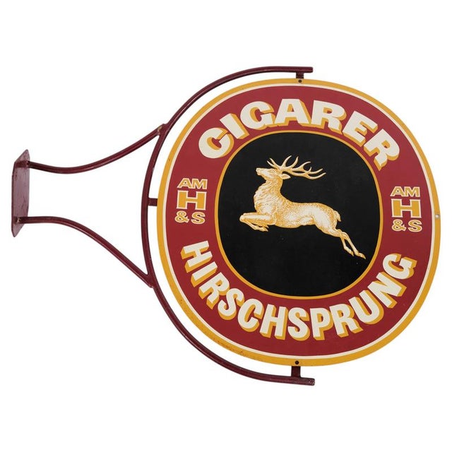 Wall-Mounted Advertising Sign for Hirschsprung Cigars, Denmark For Sale - Image 6 of 6
