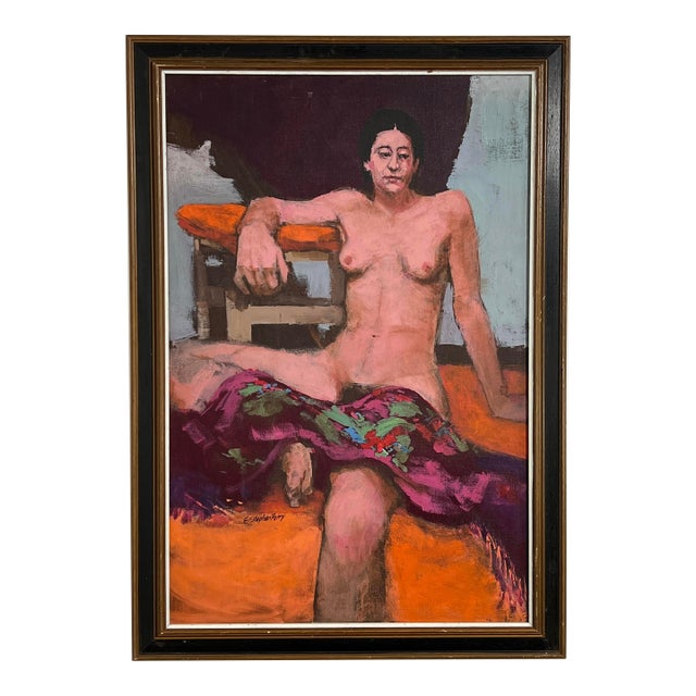 C. 1970s Modernist Nude Oil Painting by Emanuel Stephen Perry For Sale