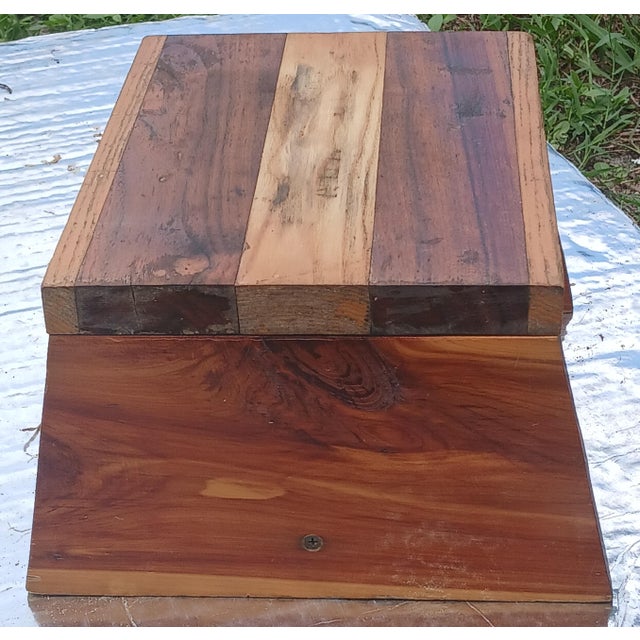 Rustic Vintage Handmade Rustic Cedar Stool For Sale - Image 3 of 10