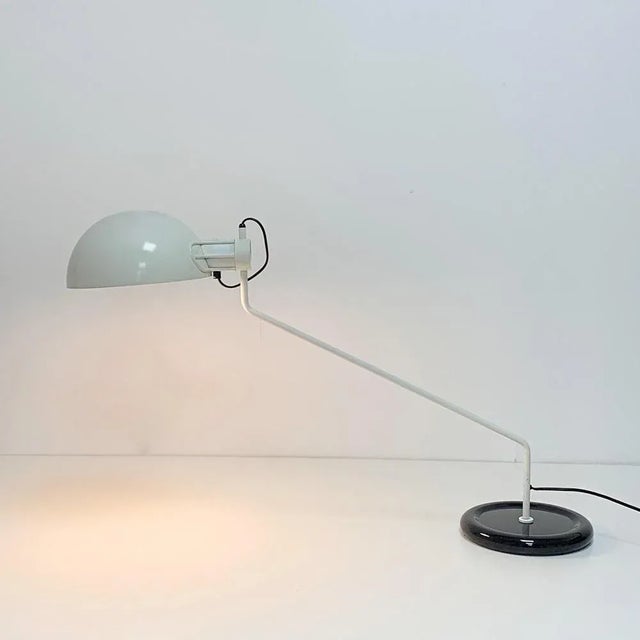 Adjustable Desk Lamp in White and Black from Guzzini, Italy, 1970s For Sale - Image 12 of 16