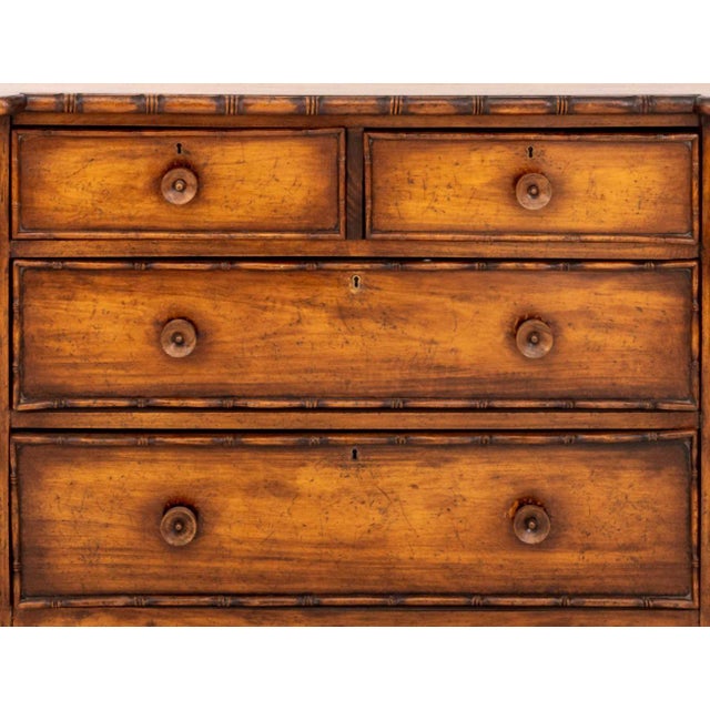 Early 20th Century Aesthetic Style Faux Bamboo Chest of Drawers For Sale - Image 5 of 10