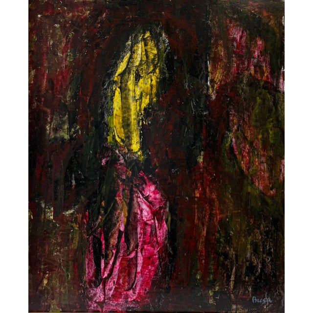 Mid 20th Century Peter Busa, Abstract Expressionist Oil Painting Peter Busa For Sale - Image 5 of 12