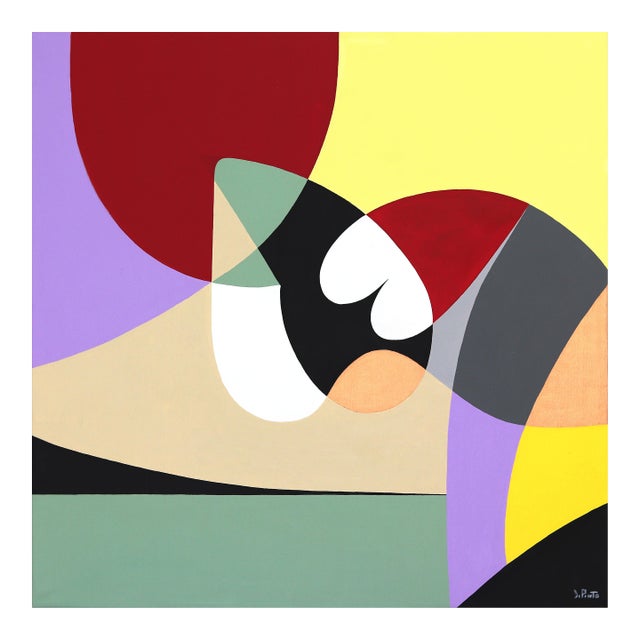 Intesa 3 - Abstract Bold Colorful Geometric Acrylic Original Artwork by Federico Pinto Schmid For Sale