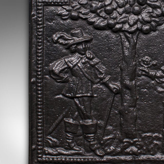 Metal Antique Tree of Life Fire Back, English Cast Iron Fireplace Reflector, Victorian For Sale - Image 7 of 8