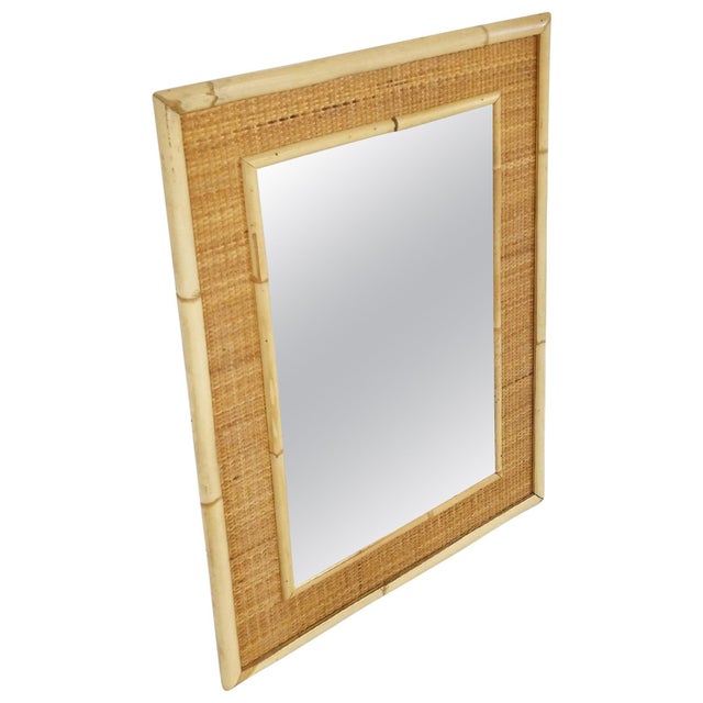 Mid-Century Bamboo Mirror attributed to Dal Vera, 1960s For Sale - Image 9 of 9