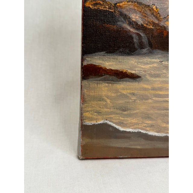 Wood Vintage Mid Century Impressionist Sunset Seascape Original Oil Painting in the Manner of Robert William Wood For Sale - Image 7 of 16