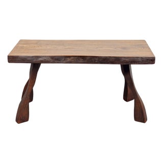 Brutalist Oak Tree Trunk Side Table, 1960s For Sale