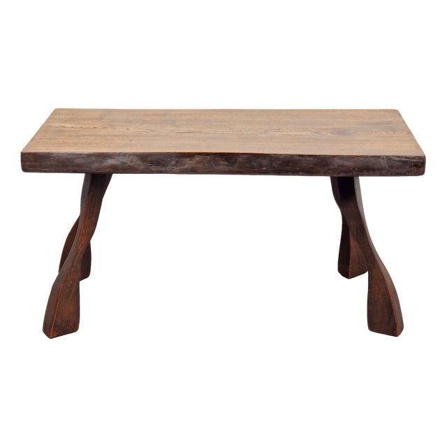 Brutalist Oak Tree Trunk Side Table, 1960s For Sale