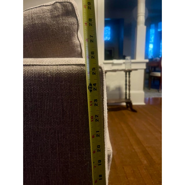 Tan Linen Rowe Sylvie Bench Sofa For Sale - Image 8 of 11