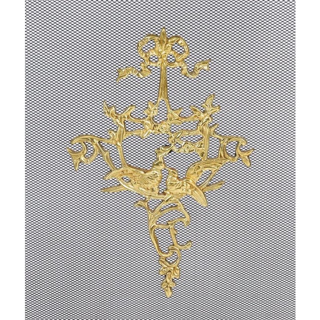 19th Century Antique French Rococo Gilt Bronze Flaming Torch Triple Fire Screen, 1870s For Sale - Image 5 of 12
