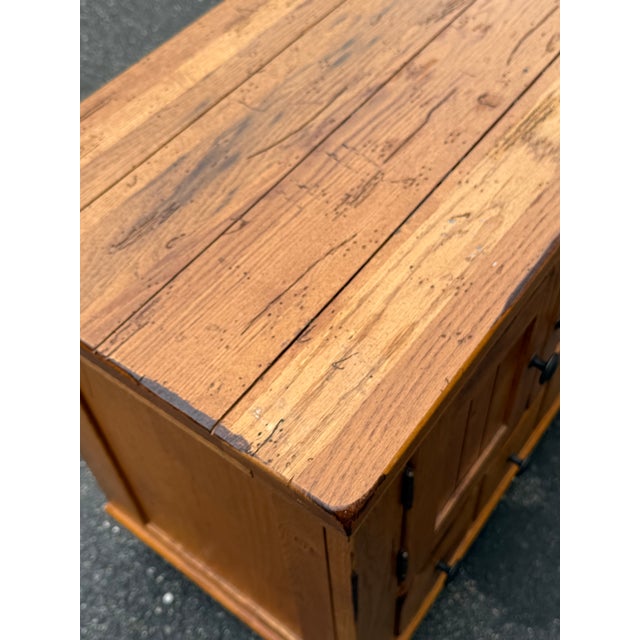 Broyhill “Attic Heirloom” Rustic Oak Nightstand For Sale - Image 11 of 12