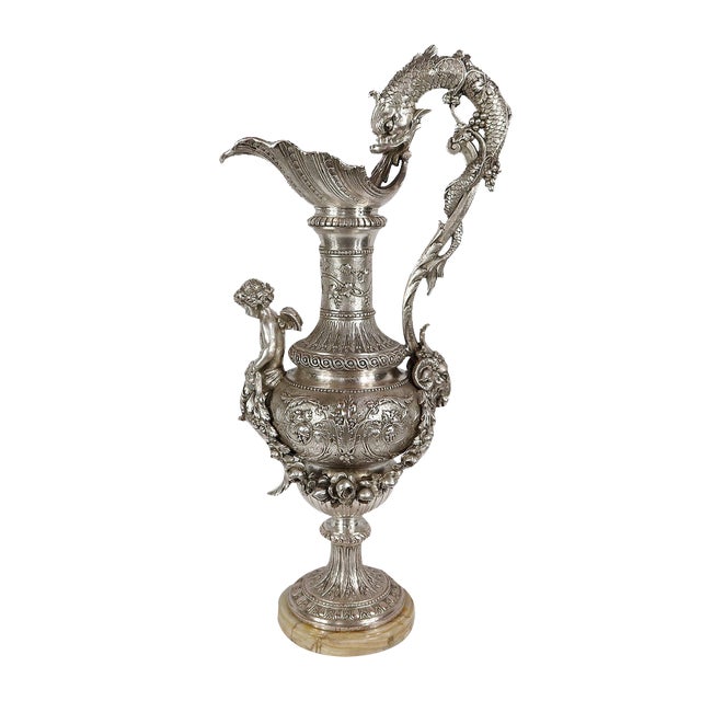 Louis XVI Style Silver Ewer, 19th Century For Sale