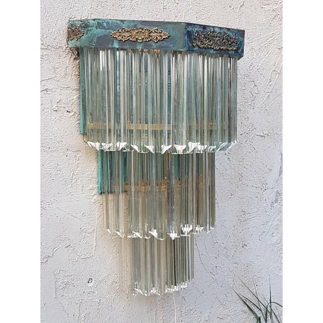 Venini Trimmed Glass Wall Lamp from Venini, 1960s For Sale - Image 4 of 14