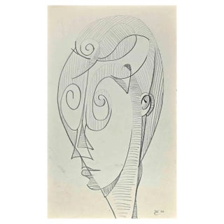 Michel Cadoret, Abstract Composition, Drawing in Pencil, 1956 For Sale