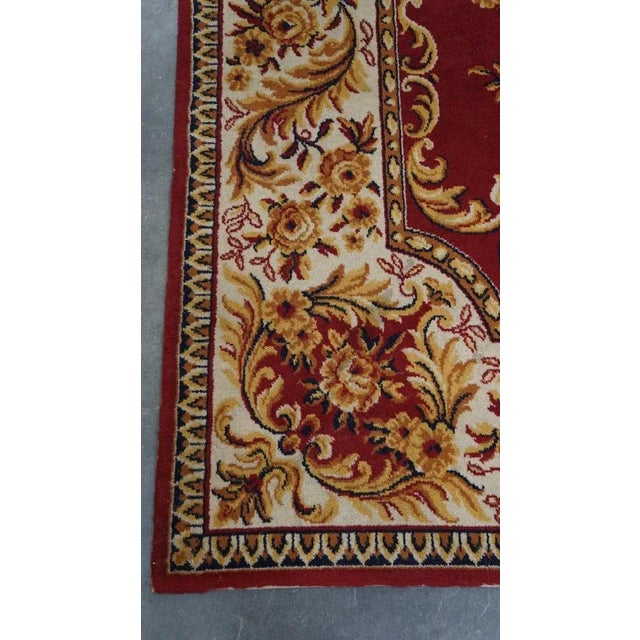 Oriental Red Wool Rug with Yellow Flowers For Sale - Image 5 of 9