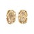 A pair of mid-century brutalist earrings featuring white baroque pearls set in 18k yellow gold. The design showcases an...