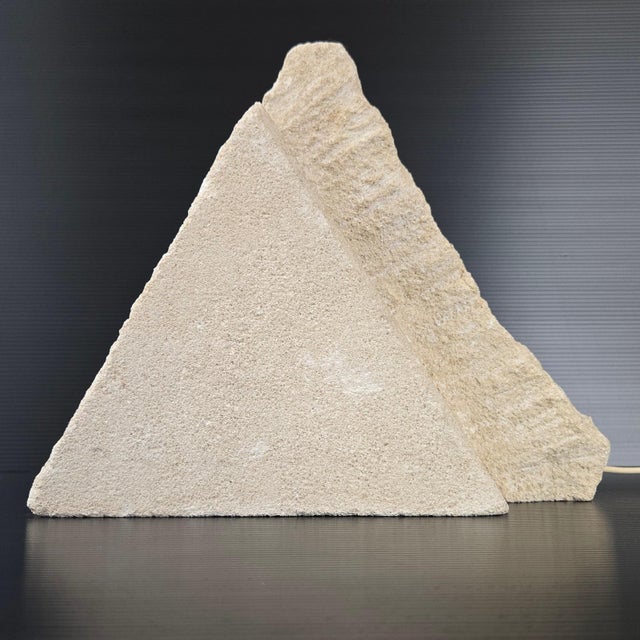 Vintage Stone Pyramid Table Lamp, 1970s For Sale - Image 3 of 15