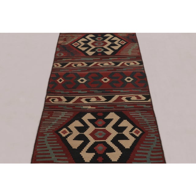 Vintage Afghan Runner Kilim with Polychromatic Tribal Medallions - Rug & Kilim For Sale - Image 4 of 9