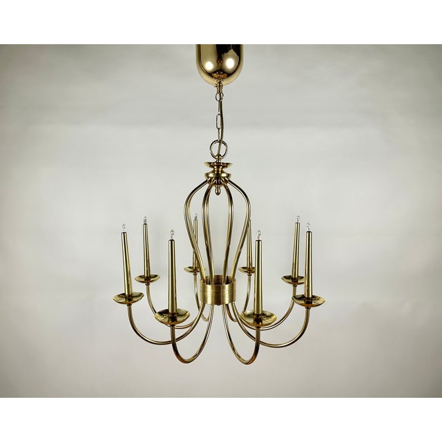 Vintage German Gold-Plated Chandelier from Sische Leuchten, 1984 For Sale - Image 9 of 9