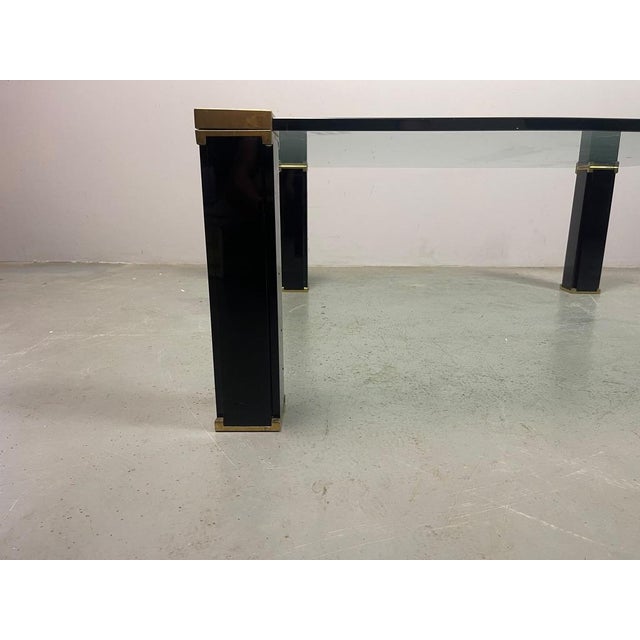 Peter Ghyczy Mid-Century Hollywood Regency Glass and Brass Coffee Table by Peter Ghyczy, Netherlands, 1970s For Sale - Image 4 of 13