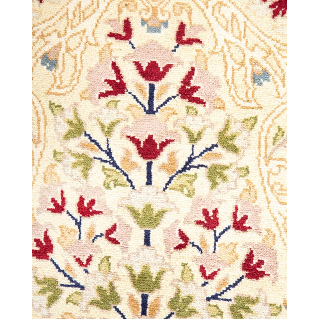 Traditional Mogul, One-of-a-Kind Hand-Knotted Runner Rug - Ivory, 8' 2" x 16' 1" For Sale - Image 3 of 8
