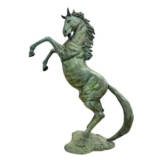 Masterful of Italian Horse in Bronze 20th Century H: 310cm For Sale