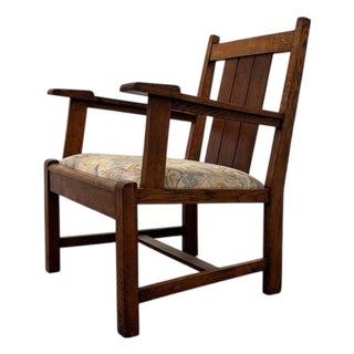 Dutch Hague School Art Deco Oak Armchair, 1920s For Sale