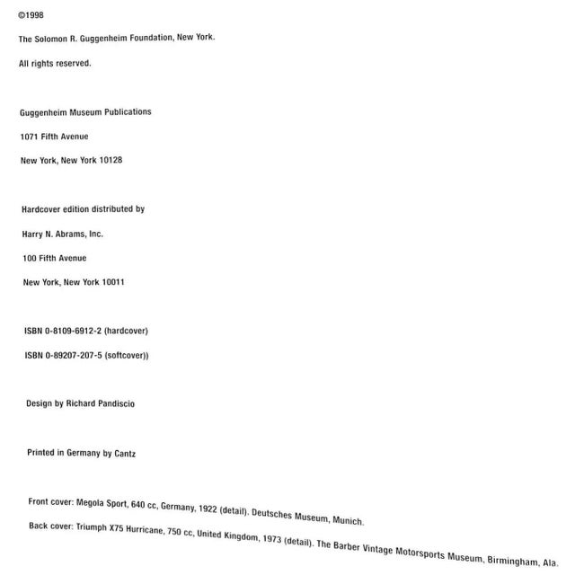 Traditional "The Art of the Motorcycle" Book 1998 For Sale - Image 3 of 12