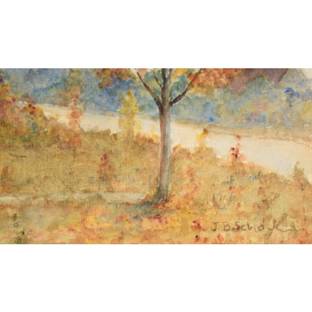 Early 20th Century Autumn by the River - Landscape by J. B. Schock For Sale - Image 5 of 8