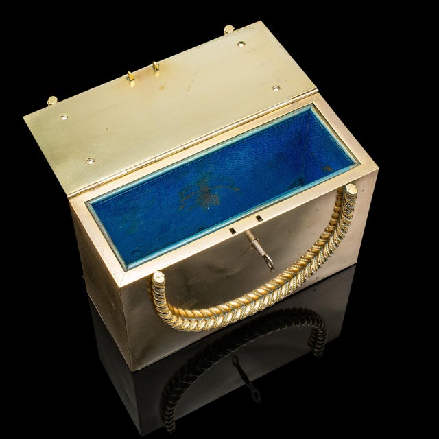 Brass 1820's Antique Strong Box For Sale - Image 8 of 9