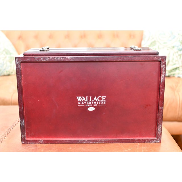 VTG Burled Mahogany Laquered Wood 3-Compartment Velvet Lined Jewelry Box For Sale - Image 13 of 13