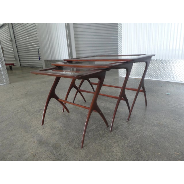 Italian Italian Mid Century Nesting Tables Manner of Ico Parisi - Set of 3 For Sale - Image 3 of 13