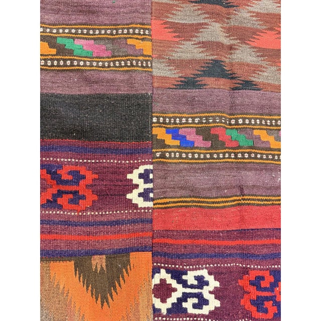 1930s 1930s Antique Multicolored Geometric Flatweave Turkish Village Kilim Rug For Sale - Image 5 of 6