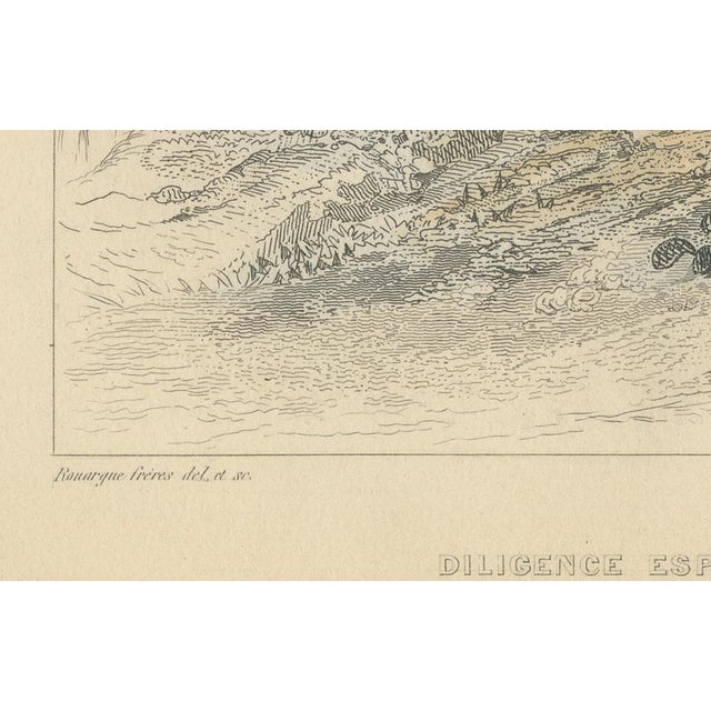 Rouargue Frères, Spanish Diligence Passing the Balaguer Pass, 1845, Engraving For Sale - Image 6 of 9