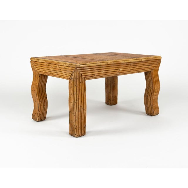 Mid-Century Coffee Table with Wavy Legs in Rattan attributed to Vivai del Sud, Italy, 1970s For Sale - Image 16 of 18