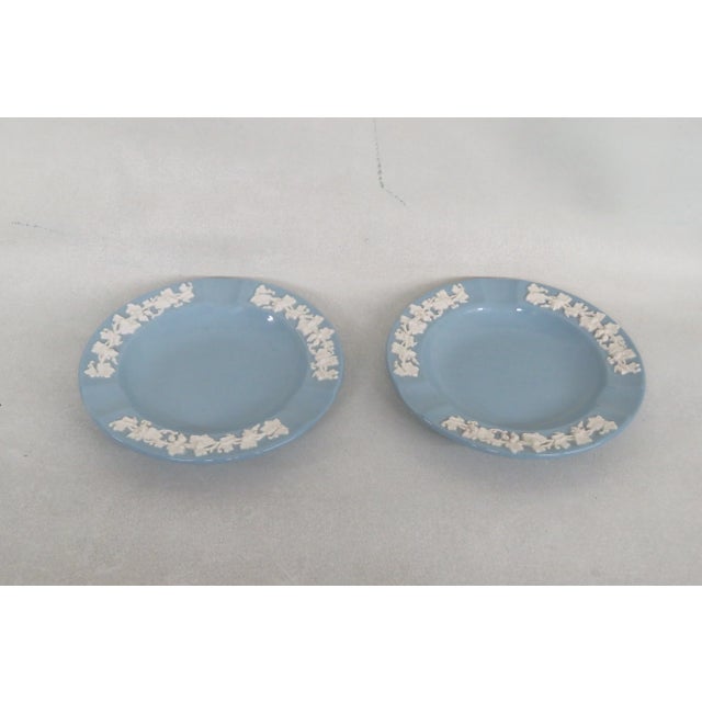 Blue Wedgwood Etruria and Barlaston Queensware Blue Ceramic Ashtray Dish a Pair For Sale - Image 8 of 10