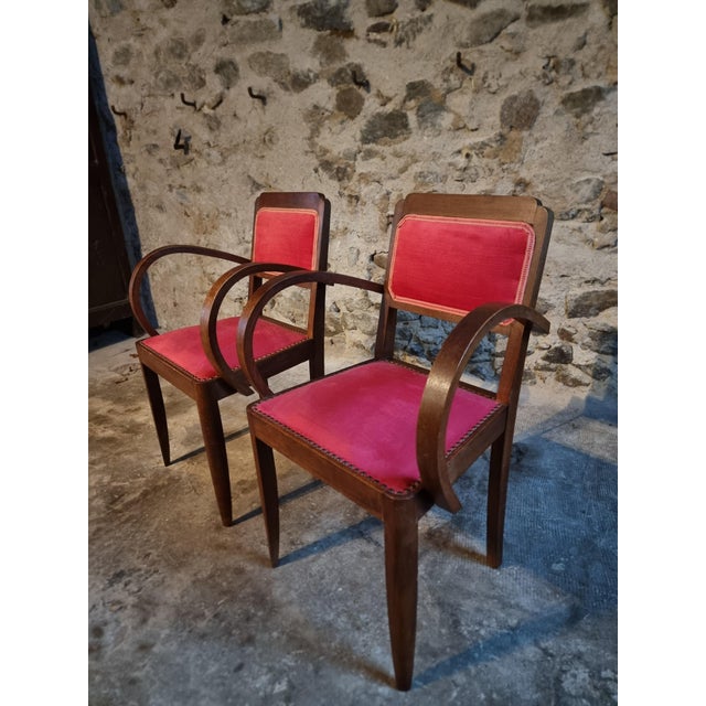 French Art Deco Beech Armchairs, 1930s, Set of 2 For Sale - Image 12 of 17